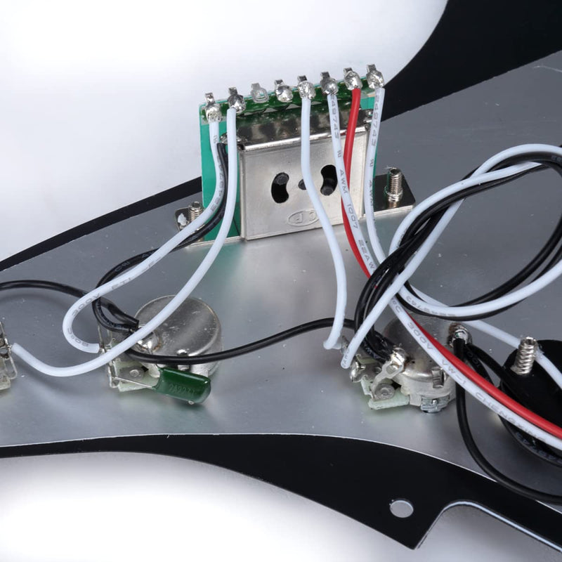 [AUSTRALIA] - Musiclily 11 Hole SSS Prewired Loaded Pickguard with Alnico 5 Single Coil Pickups Set for Strat ST Style Electric Guitar, 3Ply Black 