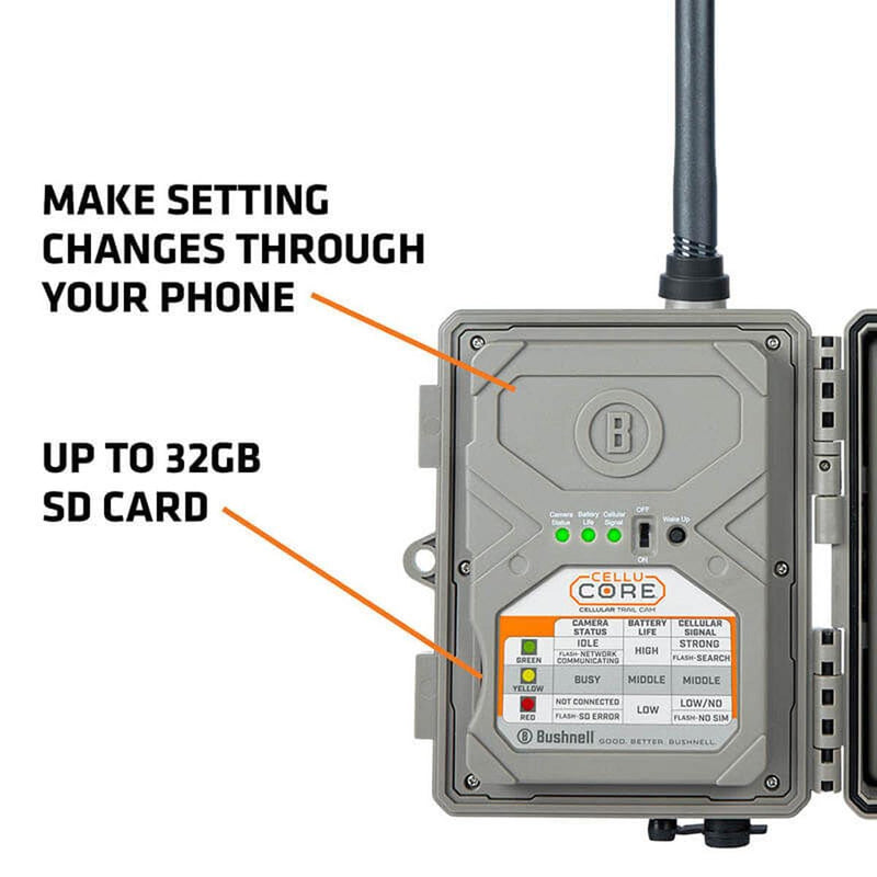 Bushnell CelluCORE 20 Trail Camera for Verizon with Low Glow/80ft Night Range and HD Video Trail Camera Cellular Verizon