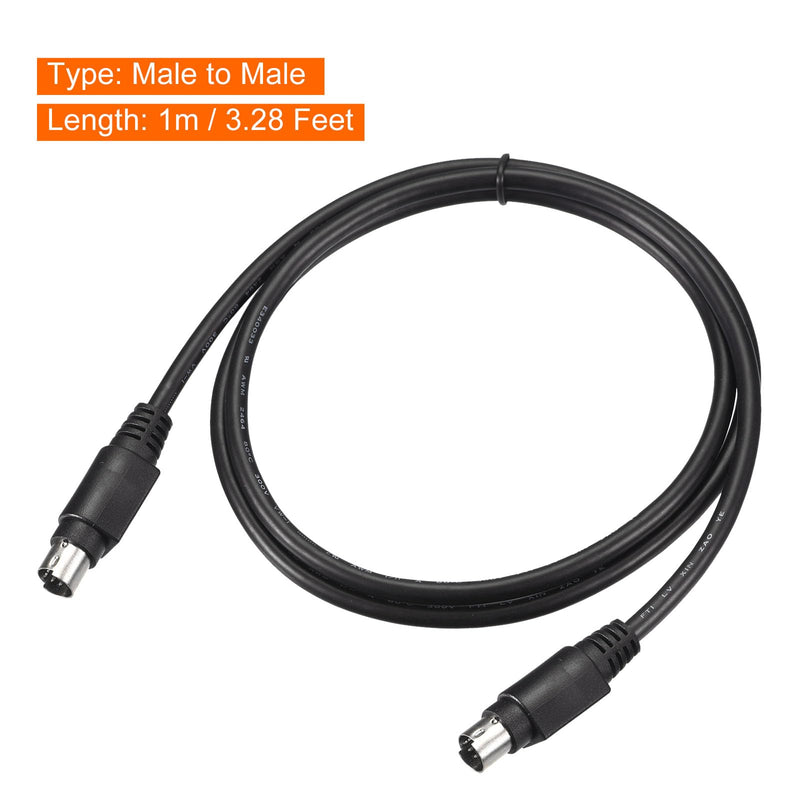 [AUSTRALIA] - MECCANIXITY PS/2 Mouse and Keyboard Extension Cable 6 Pin 3.28 Feet Male to Male for PC Black 