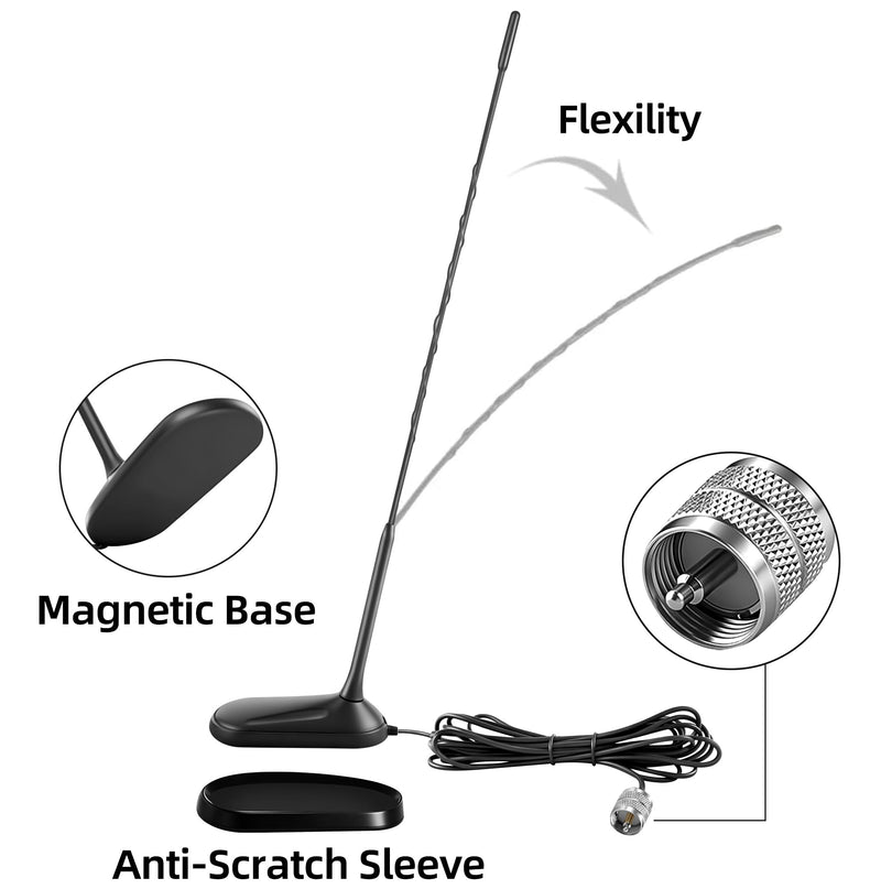 [AUSTRALIA] - Magnetic Mount Low Profile 27MHz CB Radio Antenna Compatible with Uniden Cobra Midland President Mobile Handheld CB Radio, Perfect for use on Vehicle Car Truck RV, Slinkdsco 