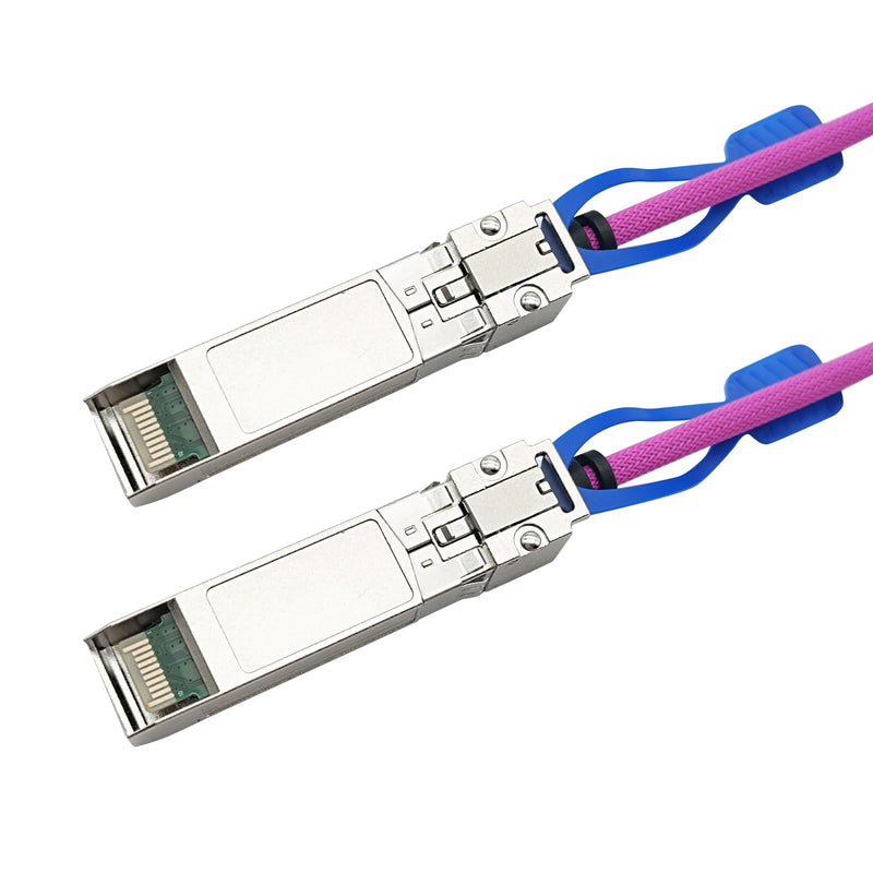 10Gtek 25GBASE-CR SFP28 to SFP28 Passive Cable, for Cisco SFP-H25GB-CU3M, Ubiquiti, Supermicro, Mikrotik, Arista and More, Nylon Braided Jacket, 3-Meter(10ft) Purple - Nylon 3m 1