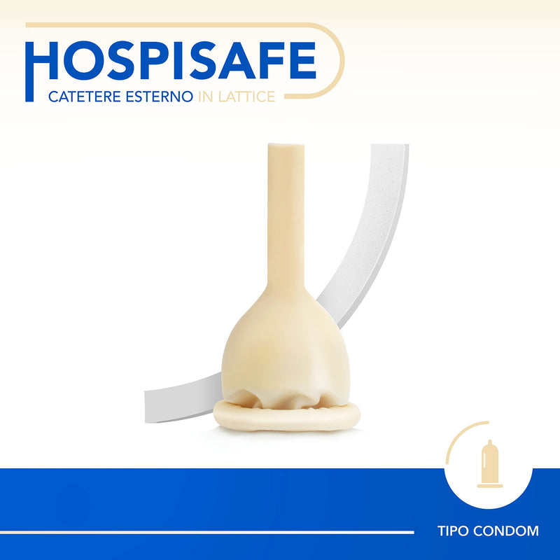 AIESI® HOSPISAFE External Latex Catheter for Men with Adhesive Strips Diameter 25 mm Individually Packed (Pack of 50) durchmesser 25 mm