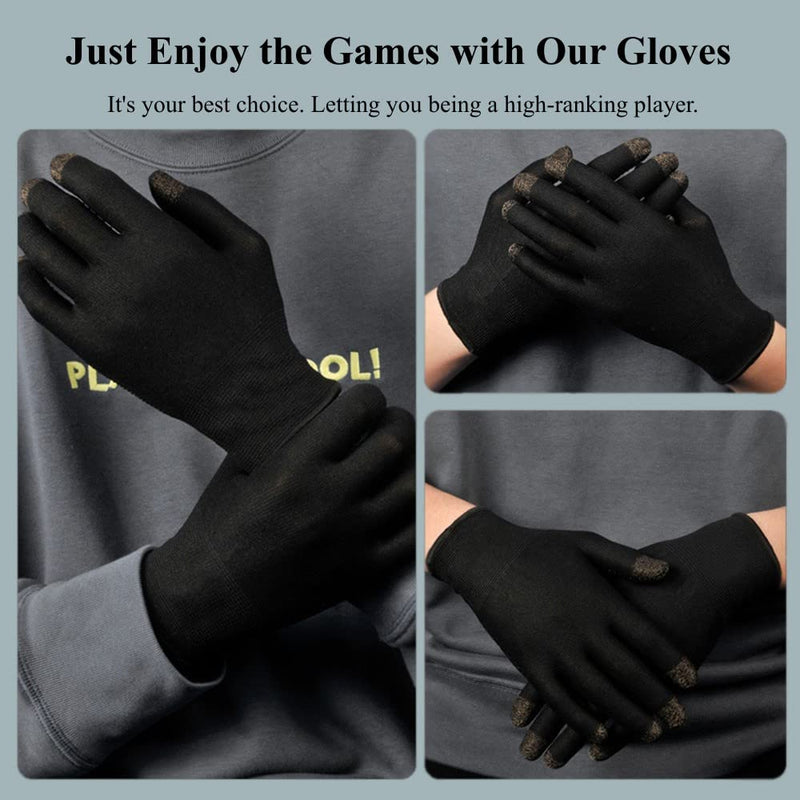 Touchscreen Gloves for Sweaty Hands, High-Sensitive Anti-Sweat Breathable Seamless Gaming Gloves for Tablet iPad/Mobile Phone PUBG Game Gloves for Gaming