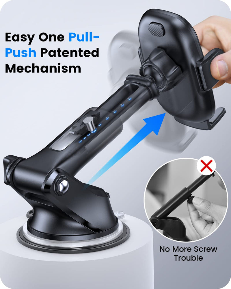[AUSTRALIA] - OQTIQ 3-in-1 Suction Cup Phone Holder for Windshield/Dashboard/Air Vent with Strong Sticky Gel Pad, Compatible with iPhone, Samsung & Other Cellphone Black 
