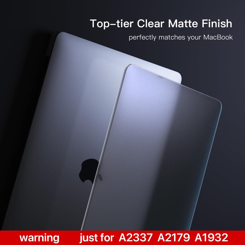 Compatible for Macbook Air 13 inch Case M1 2020 2019 2018 [Same as Bare Device] Sturdy Protective Hard Shell Cover for Laptop A2337 A2179 A1932 - Space Gray Clear