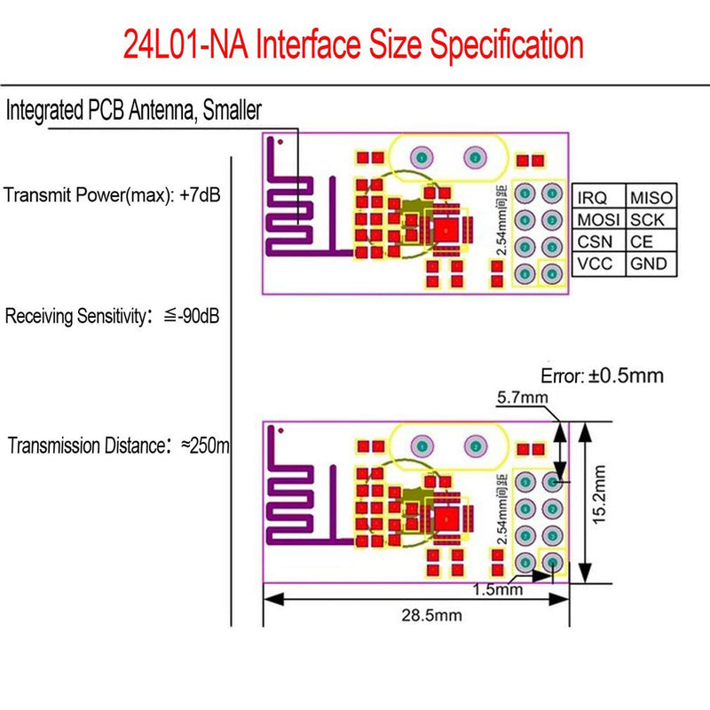 HiLetgo 4pcs NRF24L01+ Wireless Transceiver Module2.4G Wireless Transceiver Module