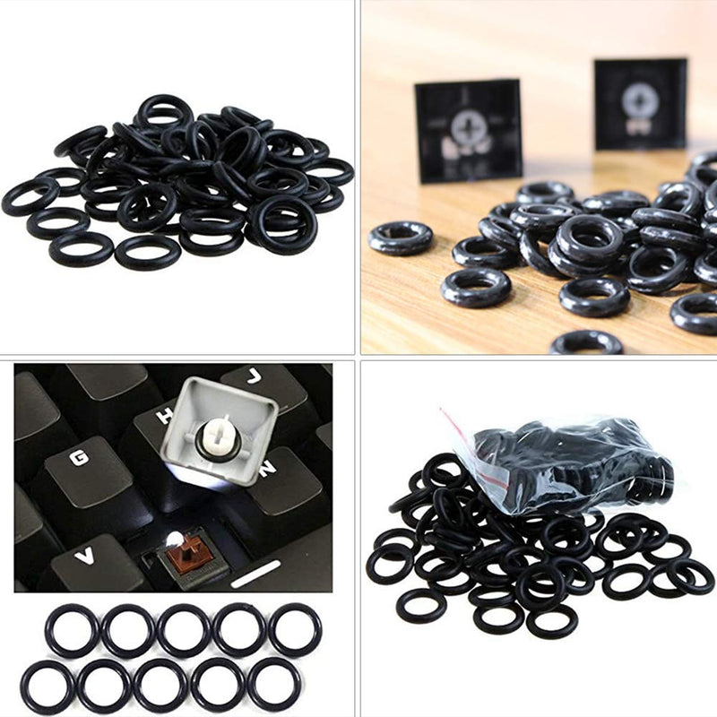 Akwox Keycap Puller Cleaning Tool + Rubber O-Ring Sound Dampeners, 2 PCS Keycap Puller, 2 Cleaning Brush & 140 PCS Rubber O-Ring for Mechnial Keyboard Cherry MX Key Switch