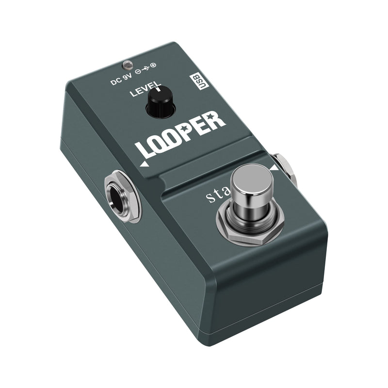 Stax Tiny Looper Pedal –Tiny Looper Electric Guitar Effect Pedal 10-Min Stereo Looper Unlimited Overdubs One-Button Control (Record/Play/Stop/Overdub/Delete) True Bypass.