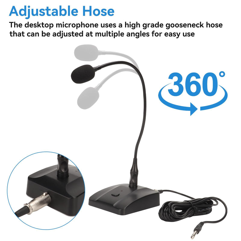 [AUSTRALIA] - Gooseneck Condenser Microphone, 6.35mm Wired Microphone with Mute Button Desktop Microphone Computer Mic Podium Microphones Desktop Paging Mic Corded Voice Mic for Meetings Lectures Recording 