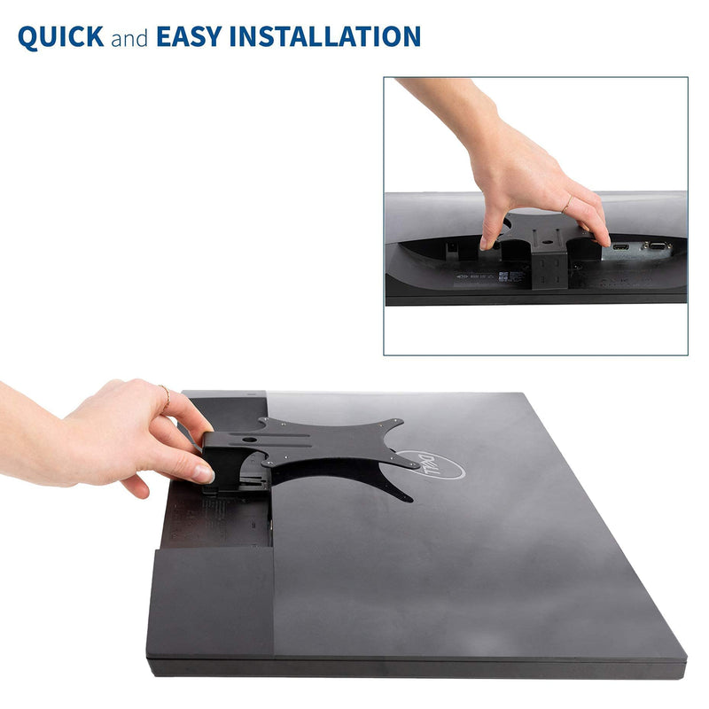 VIVO 2 Quick Attach VESA Adapters Designed for Dell Monitors S2218, S2318, S2319, S2418, S2419H, S2718, S2719, SE2419H, and More with Dual Monitor Desk Mount for 13 to 27 inch Screens