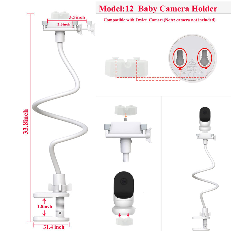 Baby Monitor Holder Mount for Owlet Cam Dream Sight (Gen 3)/Dream Duo (Gen 2)/Cam (Gen2)/ (Gen 1) 33" for Owlet Baby Monitor
