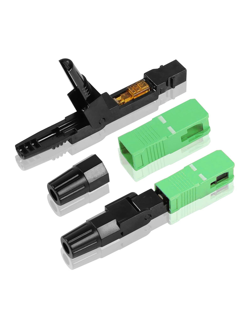 YAODHAOD Optical Connector 10pcs FTTH SC APC, Fibre Optic Fast Cold Connector Single Mode Telecommunication Level Fast Connector for CATV Network