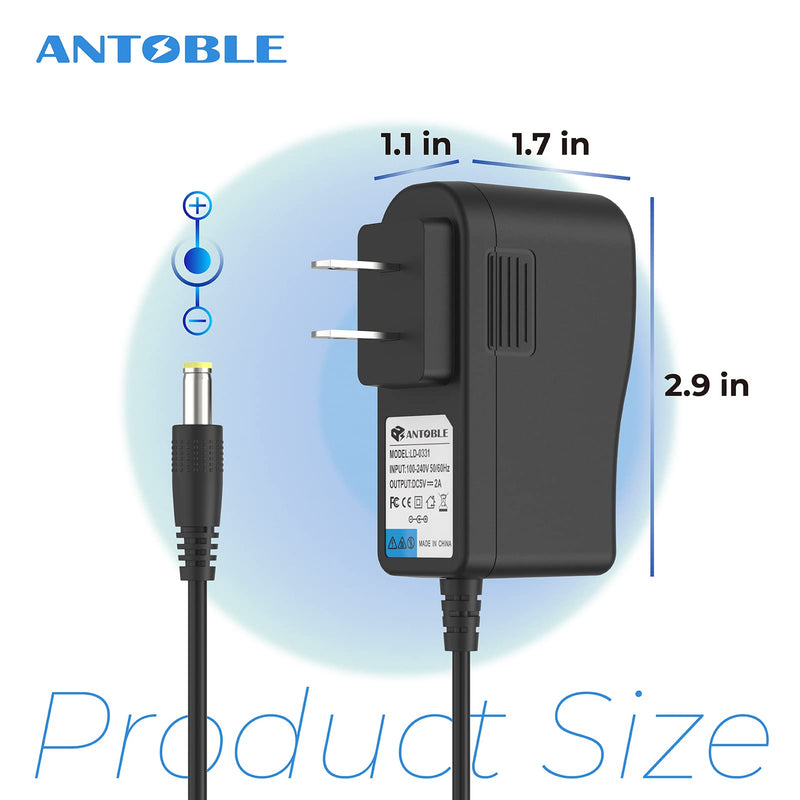 ANTOBLE Power Adapter Compatible with Yealink T54W Power Supply Yea-ps5v2000us Voip Telephone Adapters Home Phone Charger Replacement Part 5V 2A Power Charger for Yealink Phone Cord SIP Accessories