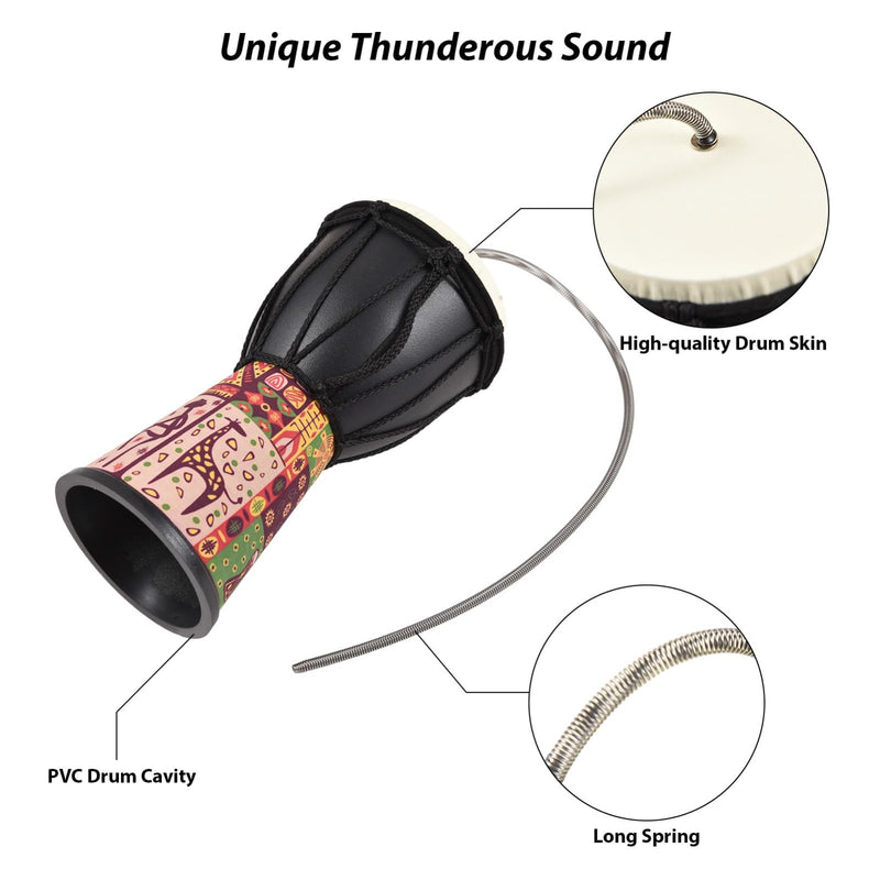 Yinhing 4 Inch Thunder Drum Instrument, Portable Lightweight PVC Drum Cavity Sound Effect Instrument, Bright Color #2