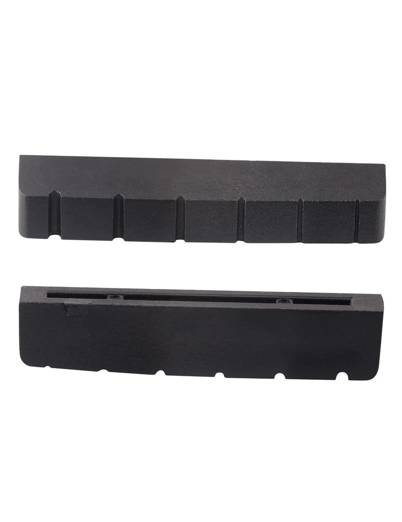 [AUSTRALIA] - Metallor 6 String Graphite Guitar Nut Pre-Slotted Top Nut Compatible with Les Paul LP SG Style Electric Guitar or Acoustic Guitar Black 43 x 9 x 6mm Set of 2pcs. 