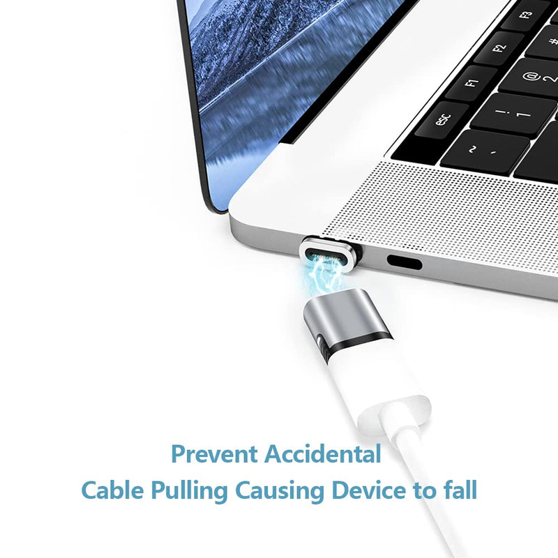 Magnetic USB C Adapter 24 Pin Mini Magnetic USB C Adapter Straight Male to Female Connector 100W PD Fast Charge 20Gbs Data Transfer USB3.1