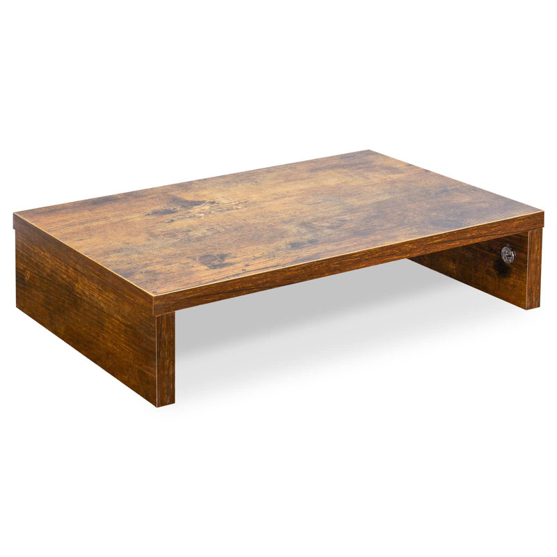 TEAMIX 3 PCS Rustic Brown Monitor Stand Wood