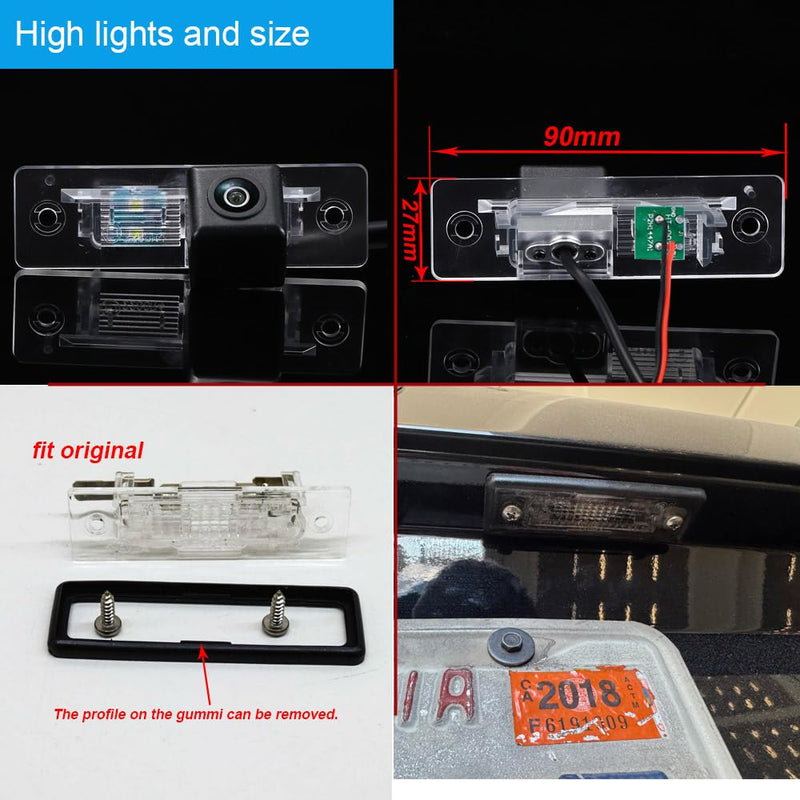 License Plate Backup Camera,HD Night Vision Reverse Camera,Waterproof Car Rear View Camera Replacement for BMW 3er E30 Cabriolet E30 Touring 5er E12 5er E28 6er E24 7er E23 E32 M1 E26 Z1 Roadster