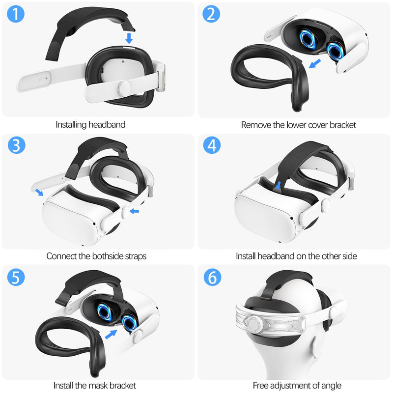 [AUSTRALIA] - Head Strap for Meta Quest 2 VR Headset Elite Strap Adjustable Soft Cushion Headstrap Oculus Quest 2 Replacement for Virtual Reality 