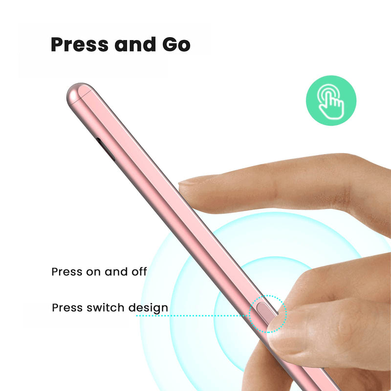 Stylus Pencil for Apple iPad 9th Generation, iPad Pro 2021 12.9/11 inch, iPad Pro 4th &3rd Generation, iPad 8th iPad Air 1/2 &Mini 6/5 Compatible Apple iPads 2018-2021 [Tilt Creative] (Rosegold)