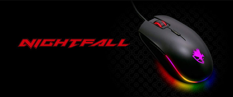 Digifast Nightfall NF24 RGB Backlit Gaming Mouse, Symmetrical Design, 50 Million Click Durability, 8 Programmable Buttons, Dynamic DPI Switching, Customized Color, DPI for Windows PC Gamers (Black)