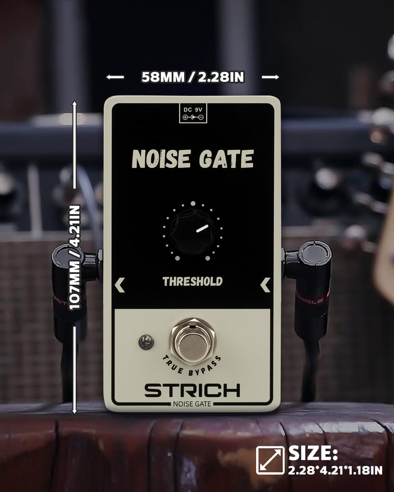 STRICH Noise Gate Pedal, Noise Killer Guitar Pedal Noise Suppressor Effect for Electric Guitar and Bass True Bypass, Grey Grey Noise
