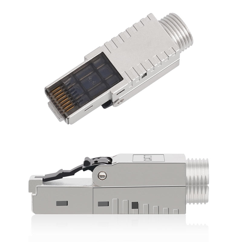AVNSCNK Cat 7 Plug, RJ45 Connector Cat 7 NS-7 to Insulation Terminal (LSA) Gold-Plated Contacts, Network Plug Toolless, Crimping LAN 10 Gbps Connector for Patch Cable Installation Cable (Pack of 2) 2 pcs.