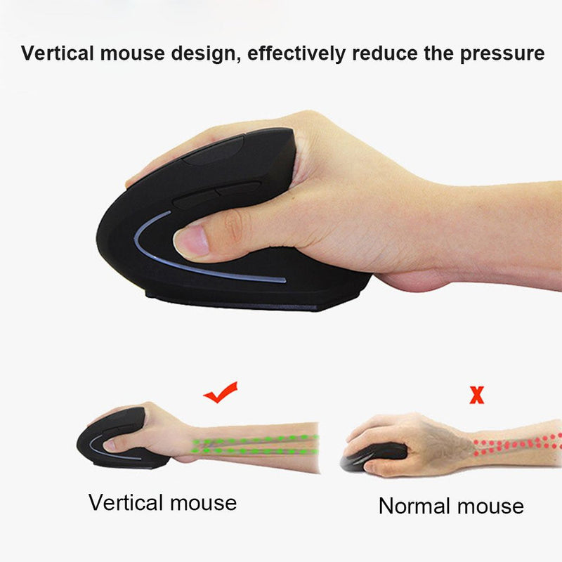 Sokelinn-six Wireless Vertical Mouse,2.4Ghz Cordless 800/1200/1600 Adjustable DPI High Sensitivity Ergonomic USB Gaming Mouse for Computers and Laptops