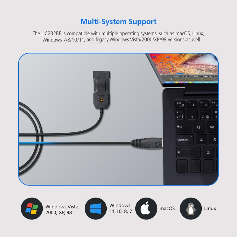 ATEN UC232BF USB to RJ-45 (RS-232) Console Adapter (FTDI/1.2 m)
