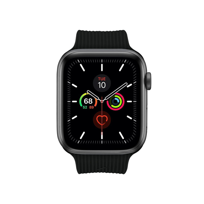 Native Union Curve Strap for Apple Watch – Water-Resistant Sleek Textured Silicone Strap – Embedded Stainless Steel Hardware – All-Day Versatility for all iwatch series Black L (44/45/46/49mm)