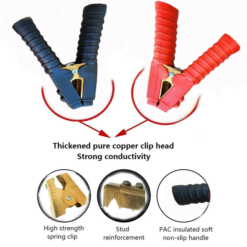 [AUSTRALIA] - NANSH Alligator Clips Heavy Duty Car Battery Terminal Charger Clamps (1500A (Black+Red) 1 pair) 