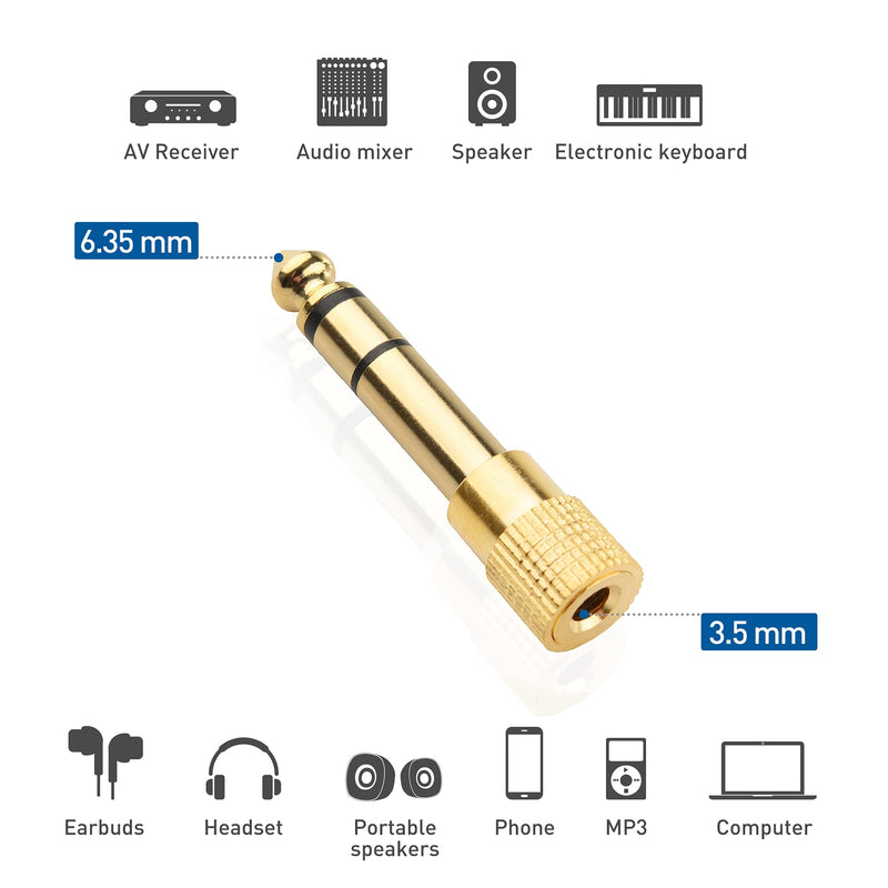 [AUSTRALIA] - Cable Matters 5-Pack 1/4 to 1/8 Headphone Adapter 