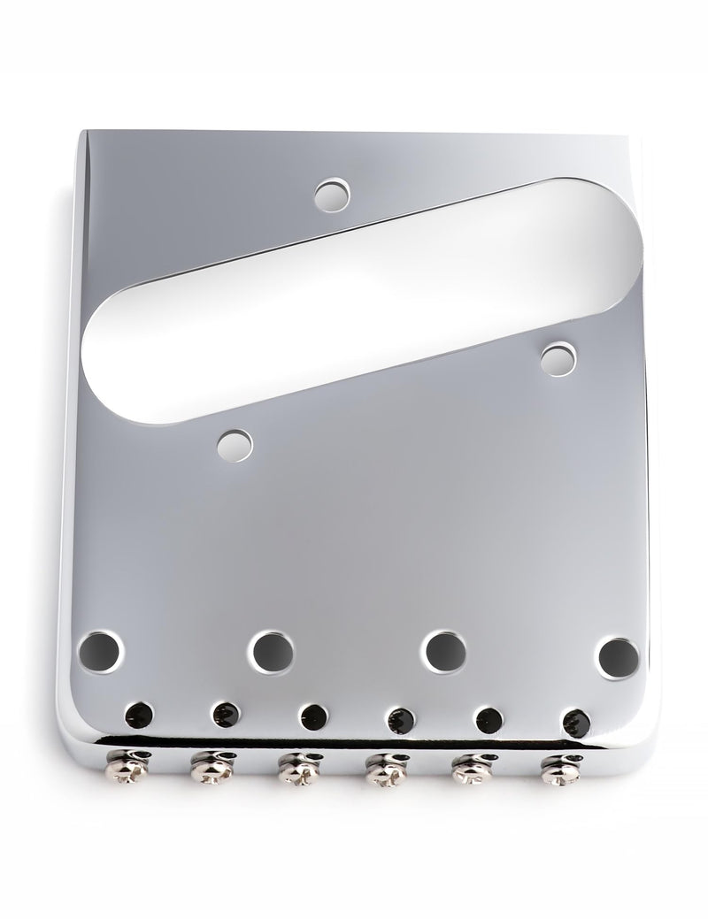 Metallor Vintage Guitar Bridge 6 Saddles String Through Body and Top Loader Bridge for Tele Telecaster Style Electric Guitar Parts Replacement Chrome.