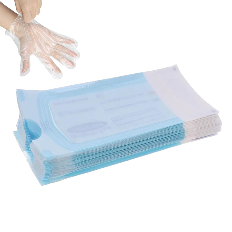 [AUSTRALIA] - Disposable Sterilisation Bags, 100 x Sterilisation Bags 9 x 16.5 cm with Sealing Sterilising Bag, Sterilising Bag for Autoclaves, Self-Adhesive, Sterilising Bags for Autoclaves 