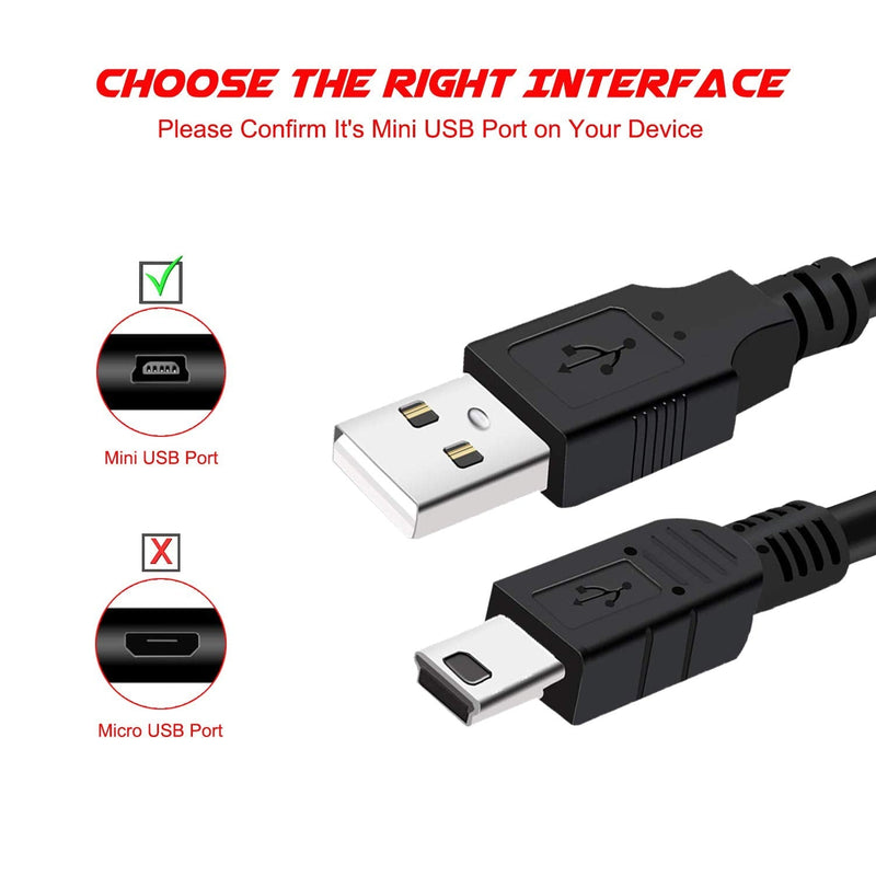 2Pack 10Ft Charger Cable for PS3 Controller, Magnetic Ring Mini USB Data Cord for Sony Playstation 3/ PS3 Slim/PS Move Controllers ,GoPro, TI-84 Plus CE HD,Dash Cam,MP3 Player Digital Camerasetc