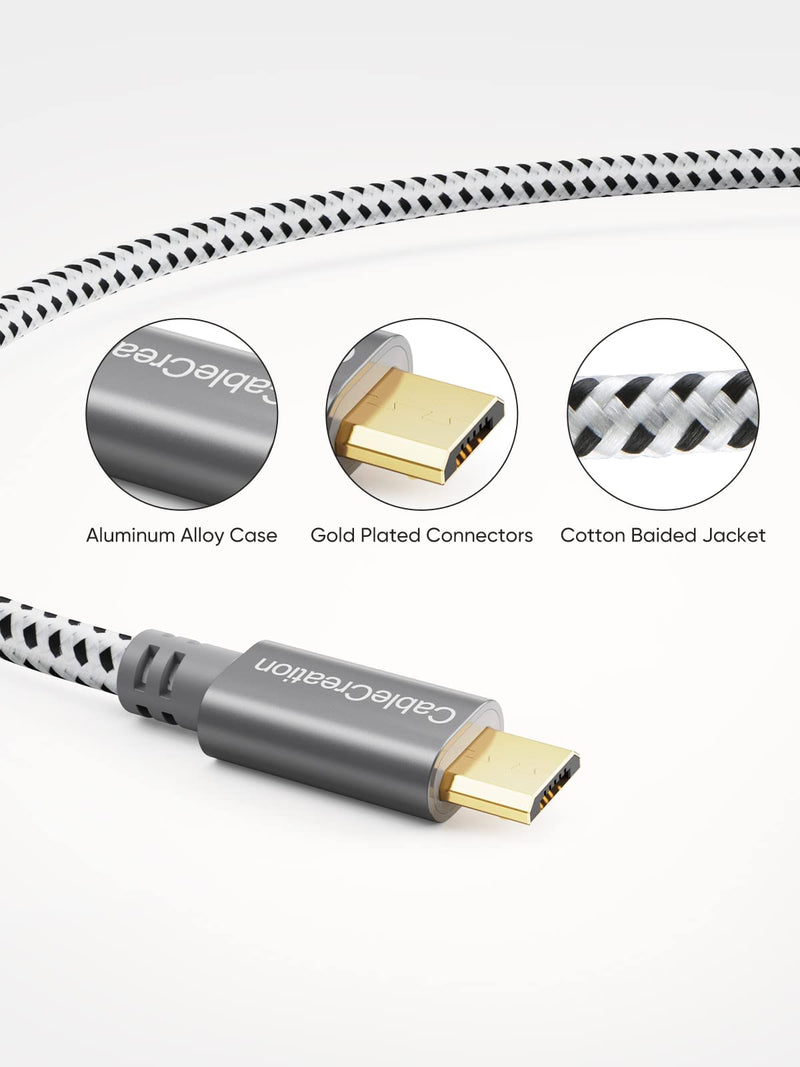 CableCreation Micro USB 2.0 OTG Cable Braided On The Go Adapter Micro USB Male to USB Female Compatible with Samsung S7, Flash Drive, Mouse, Keyboard, Game Controller, Aluminum Space Gray