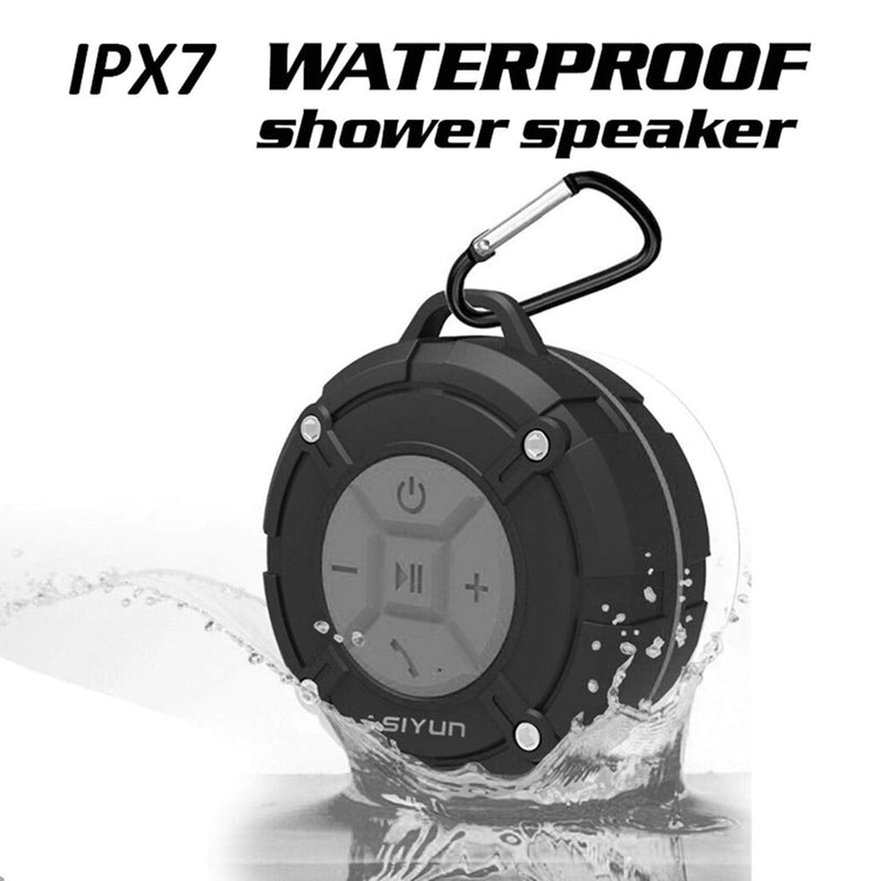 [AUSTRALIA] - Shower Speaker, IPX7 Waterproof Bluetooth Speaker with HD Bass, Suction Cup & Durable Hook, Built-in Mic for Hands-Free Calls, Pool, Beach, Outdoor(Grey) Gray 