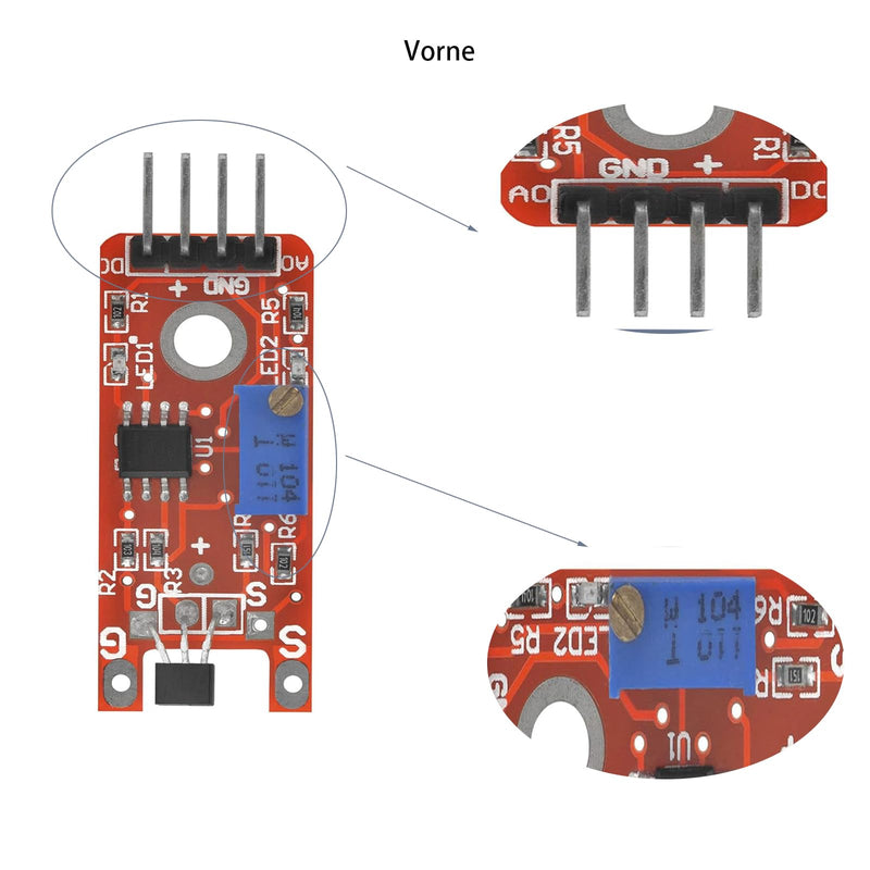 8 x linear magnetic Hall sensor modules KY-024 compatible for Arduino and Raspberry Pi 8
