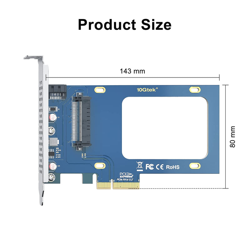 [AUSTRALIA] - U.2 SFF-8639 to PCIe NVMe SSD Adapter Card, PCIe 3.0 X4 Expansion Card for 2.5" U.2 NVMe SSD or 2.5" SATA SSD (1x) SFF-8639 