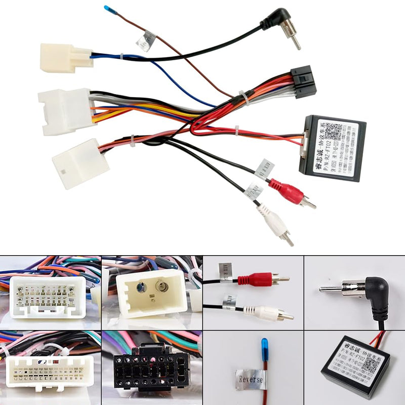 Car Head Unit Wire Hareness for Toyọta Caṃry Corọlla RAV4̣ 4Ruṇner Tacọma, Fit Toyọta Car Stereo Radio Power Cable USB CANBUS Decoder Adapter Support J-B-L Amplifier SWC