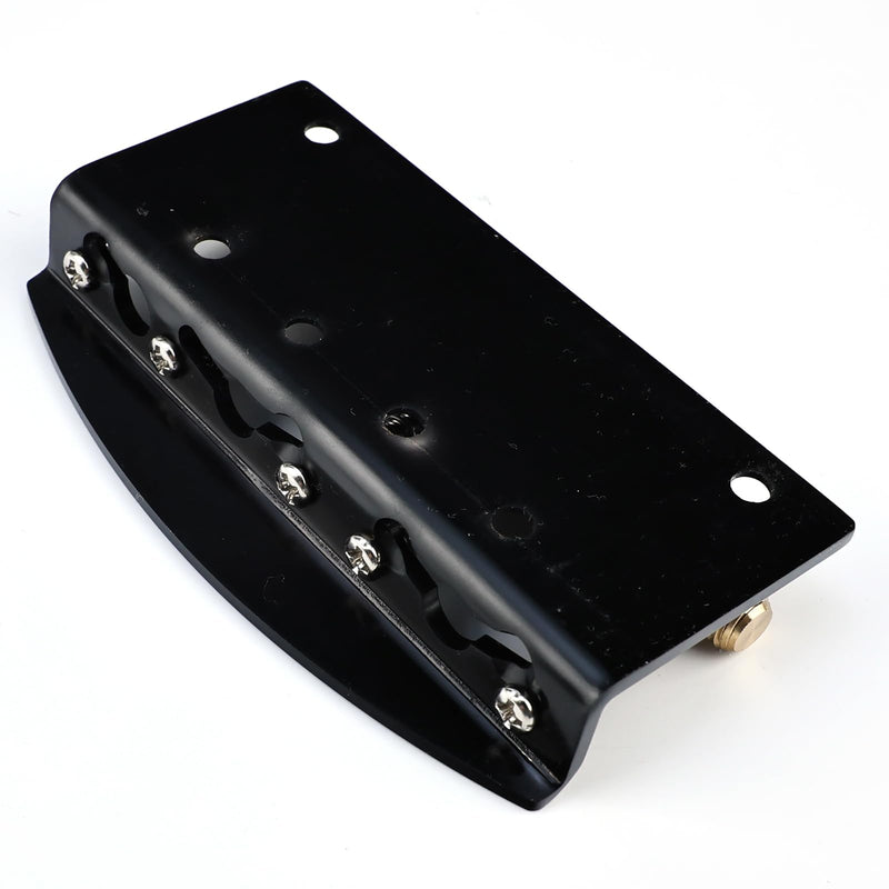 [AUSTRALIA] - 5 String Electric Bass Guitar Bridge Brass Saddles Stainless Steel Plate 19mm(3/4") Fixed Hardtail Bridge Compatible with Vintage style Jazz Precision Bass Bridge Replacement Parts Black 5 String 