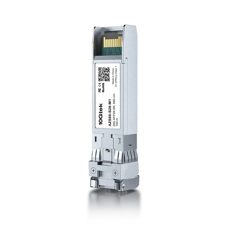 10Gtek 25G SFP28 SFP+ SR Multimode Transceiver for Mellanox MMA2P00-AS | 25GBase-SR Duplex LC MMF Optical Module, 850nm, DDM, up to 100m 25G-SR: 100m x1