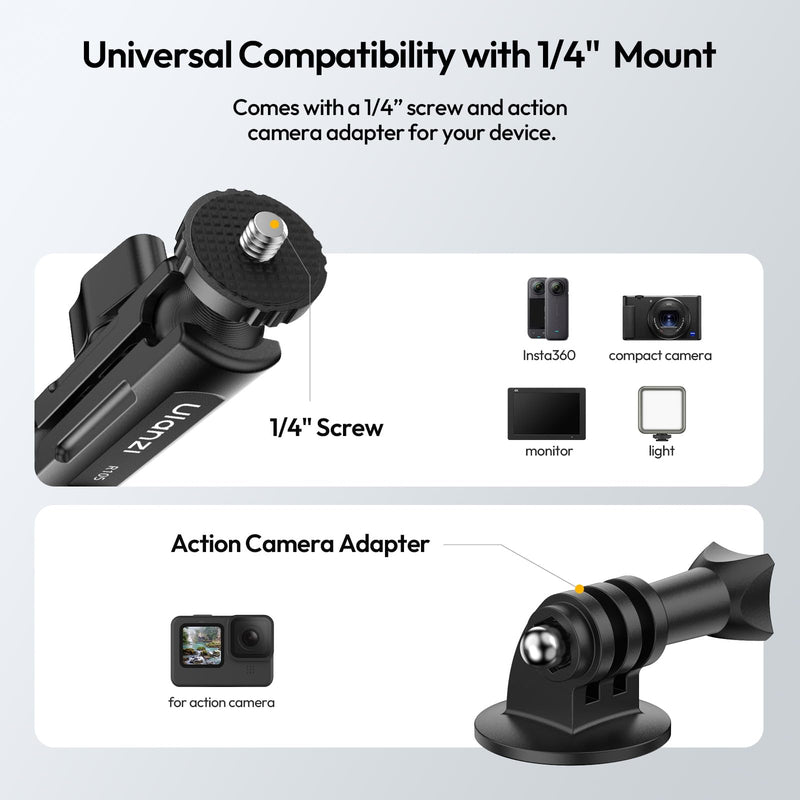 [AUSTRALIA] - ULANZI R105 Super Clamp Camera Mount with 360° Dual Ballhead Magic Arm, Sturdy Y-Shaped 3-Claw Camera Clamp Mount for GoPro Hero 13/12/11/10/9, Insta360 X5/X4, DJI Osmo Pocket 3/2 Action 5 Pro/4 