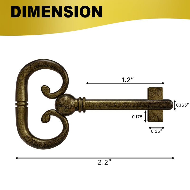 KY-8B (D-1902) for Roll Top Desk Lock Key (Antique Brass) Antique Brass