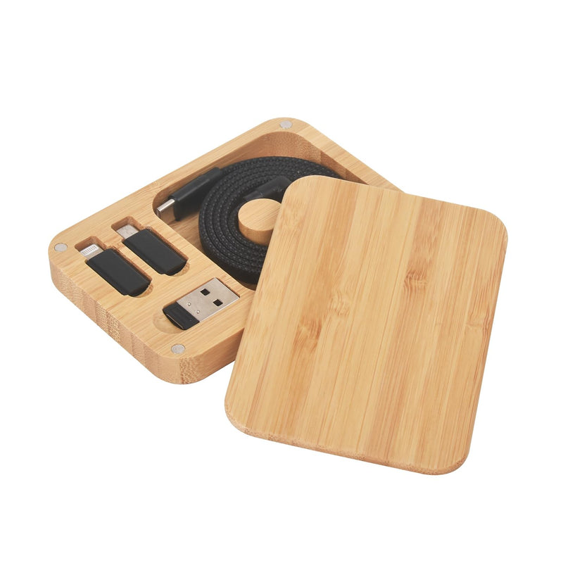 Multi USB Charger Adapter Charging Cable,Type C to USB OTG Converter,USB C to iOS,Portable Box for(Bamboo)
