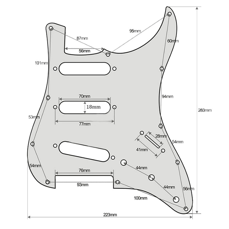 [AUSTRALIA] - 11 Hole SSS Strat Pickguard for Fender USA/Mexican Made Standard Stratocaster Modern Style Electric Guitar, Light Pink Pearl, 4ply. Light Pink Pearl-4ply 