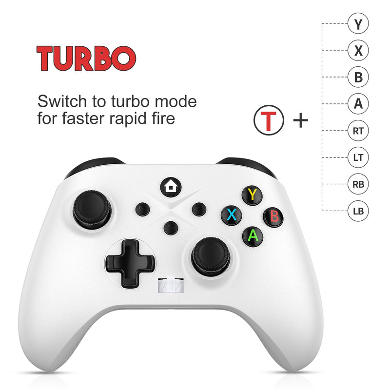 Dinosoo 2.4G Wireless Game Controller 2-Pack for Xbox One/Series X|S/PC | Hall Trigger, Dual Vibration & 3.5mm Audio white+red