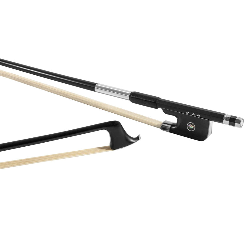 MI&VI CB-720 Classic Carbon Fiber Cello Bow (Size 3/4) with Rosin and Bow Soft Bag Included | Ebony Frog | Well Balanced | Mongolian Horse Hair - MIVI Music Cello 3/4