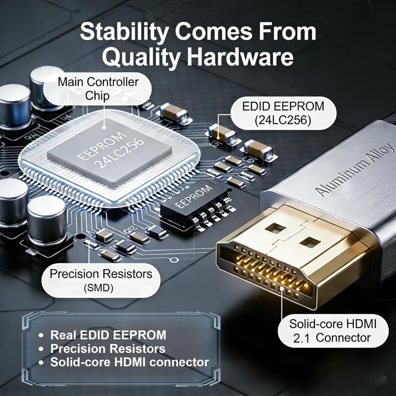 4K HDMI EDID Emulator 3840×2160 24/30/60Hz, Dummy HDMI Plug for Remote Desktop, Headless Servers, GPU Rigs, KVM, Industrial PCs, Stable Signal Output & Multi-Resolution EDID Support-6pack EDID HDMI 4K-3840x2160 6Pack