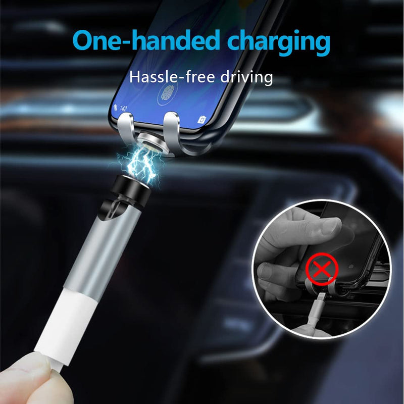 USB C Magentic Adapter 540 Degree Rotation 3 in 1 QC 3.0 Fast Charging Max Support 3A, Silver 1pack-silver usb c magnetic adapter